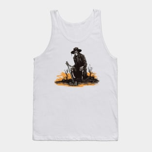 Creepy Skeleton Gravedigger - Halloween Gift For Gravedigger Tank Top